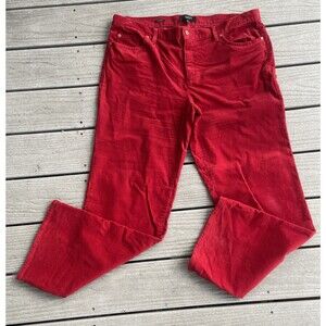 Talbots Red Corduroy Signature Boot Pants Womens 18 Bootcut Preppy Classic